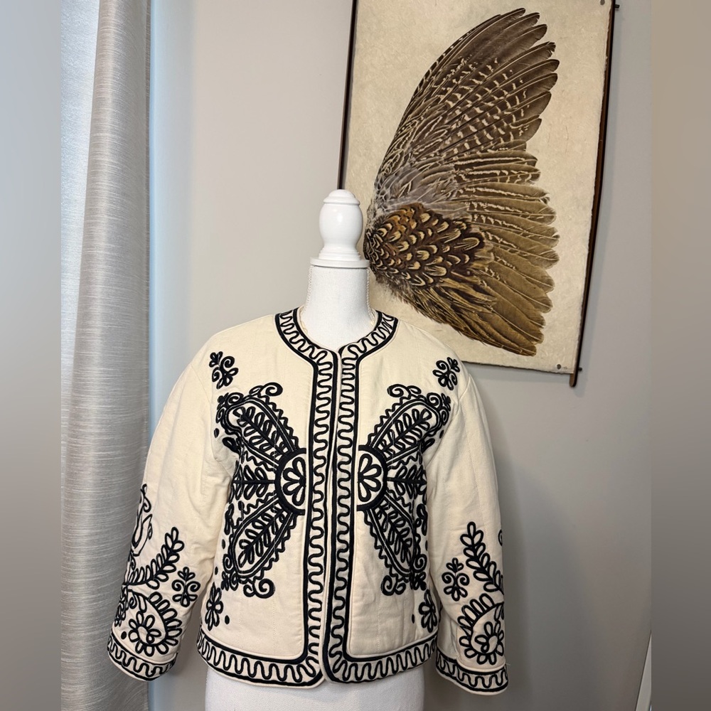 Mango embroidered cropped jacket size M - Picture 5 of 5